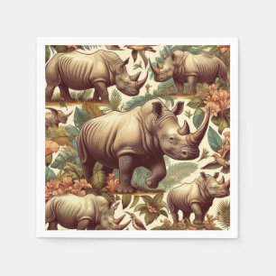 Vintage Rhino Seamless Napkin