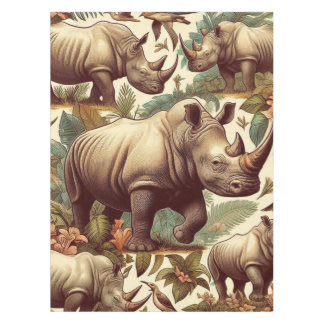 Vintage Rhino Seamless Tablecloth