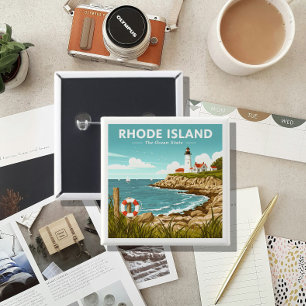 Vintage Rhode Island 15 Cm Square Badge