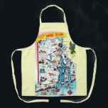 Vintage Rhode Island Map  Apron<br><div class="desc">A vintage colourful postcard map of the State of Rhode Island repurposed on an apron!  Purchase it as is or change the background colour and strap colour.</div>