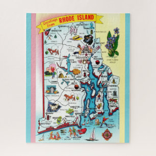 Vintage Rhode Island Map  Jigsaw Puzzle