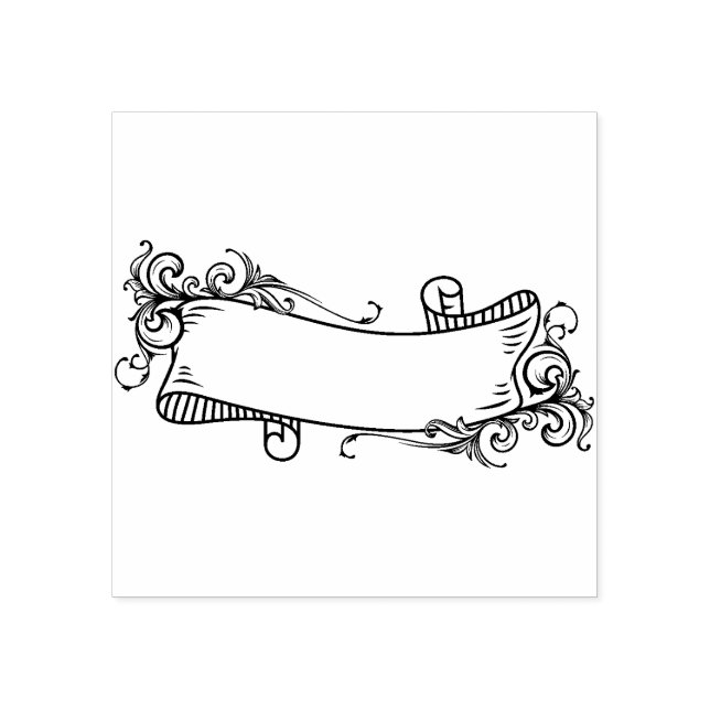 Vintage Ribbon Scrapbooking Rubber Stamp (Imprint)