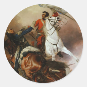 Vintage Richard Ansdell The Fight For The Standard Classic Round Sticker
