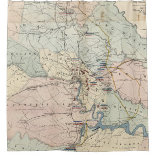 Vintage Richmond Virginia Civil War Battles (1864) Shower Curtain