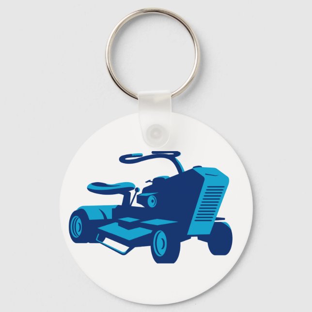 vintage ride on lawn mower retro key ring (Front)