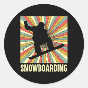 Vintage Ride Snowboard Classic Round Sticker