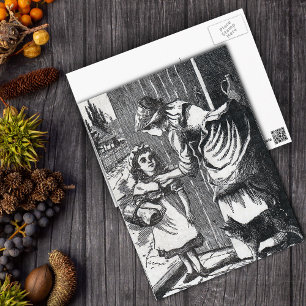 Vintage Riding Hood Mothers Warning Postcard