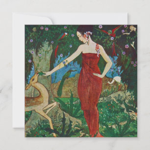 Vintage Rie Cramer Illustration Thank You Card