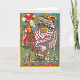 Vintage Ringling Brothers Circus Poster Card