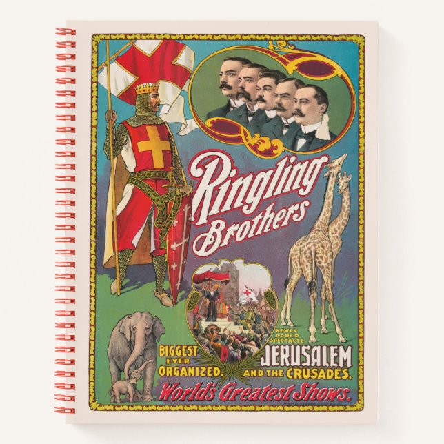 Vintage Ringling Brothers Circus Poster Notebook (Front)