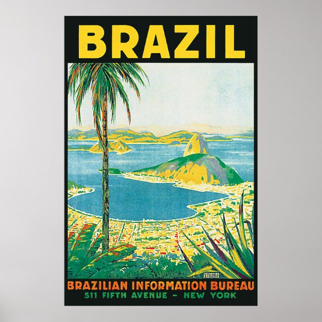 Vintage Rio Brazil Travel Poster (Front)