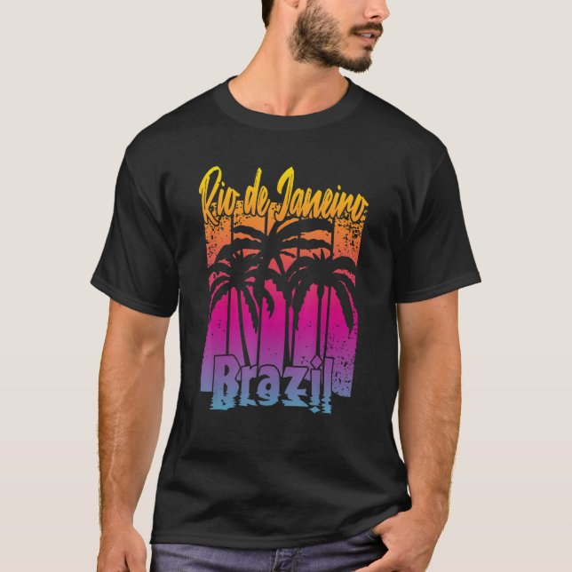 Vintage Rio de Janeiro Palm Tree T-Shirt (Front)