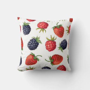 Vintage ripe berries pattern cushion