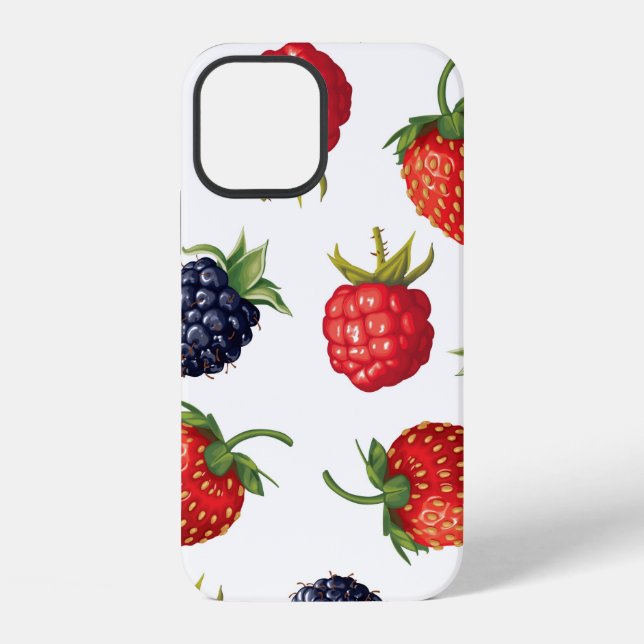Vintage ripe berries pattern iPhone case (Back)