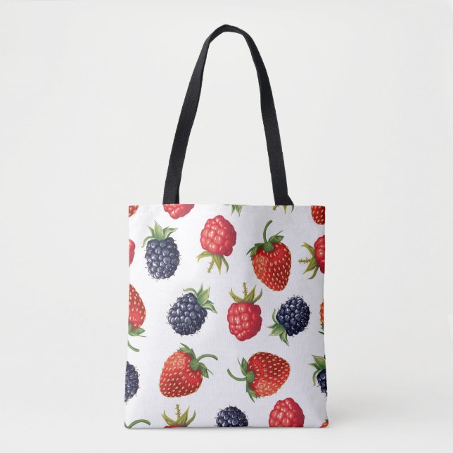 Vintage ripe berries pattern tote bag (Front)