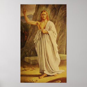 Vintage Risen Christ Jesus Christ Easter Poster