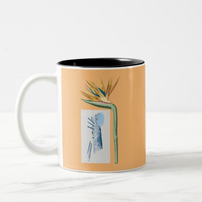 Vintage Risograph Art Two-Tone Coffee Mug (Left)