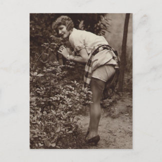 Vintage risque girl photo postcard
