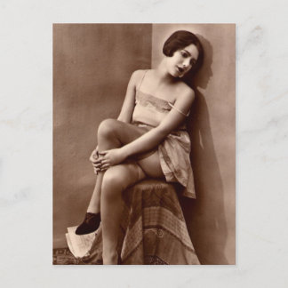 Vintage risque girl photo postcard