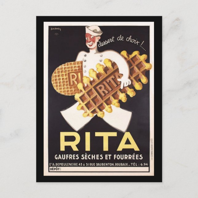 Vintage Rita Biscuit Ad Postcard (Front)