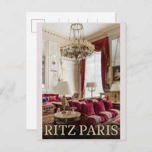 Vintage Ritz Paris 5Star luxury hotel france gifts Postcard