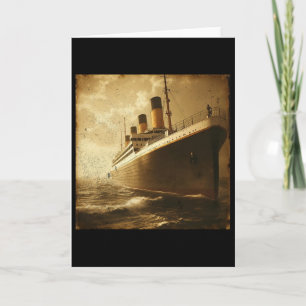 Vintage Rms Titanic Cruise Ship Setting Sail Men W Card