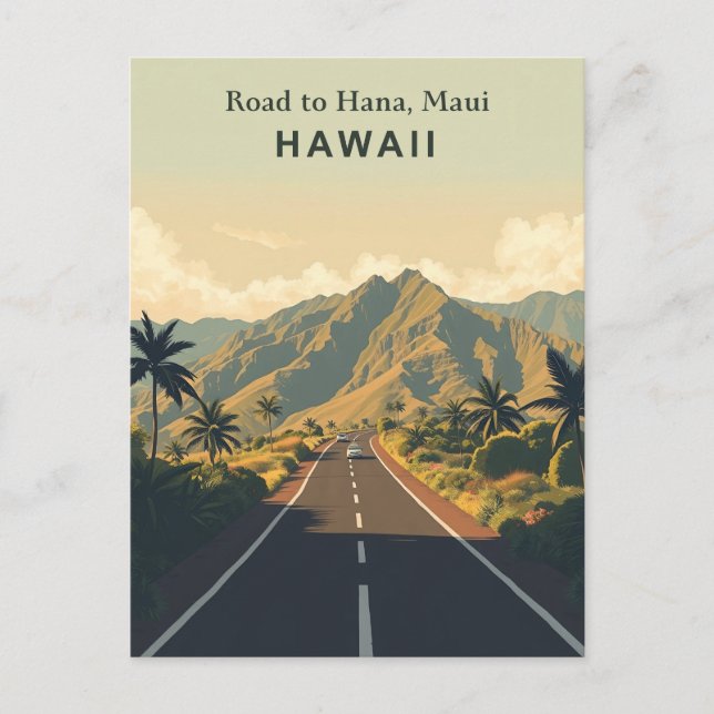 Vintage Road to Hana, Maui, Hawaii Travel Postcard (Front)