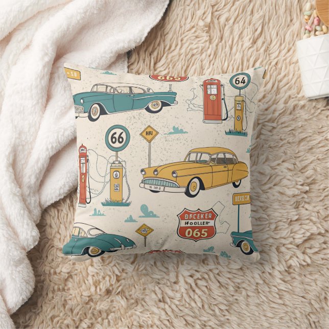 Vintage Road Trip Pattern (1) Cushion (Blanket)