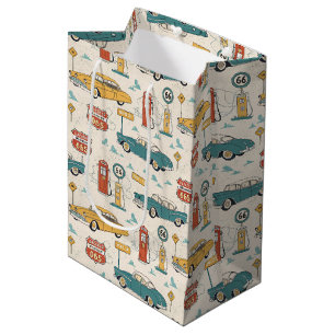 Vintage Road Trip Pattern (1) Medium Gift Bag