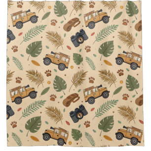 Vintage Road Trip Pattern (3) Shower Curtain