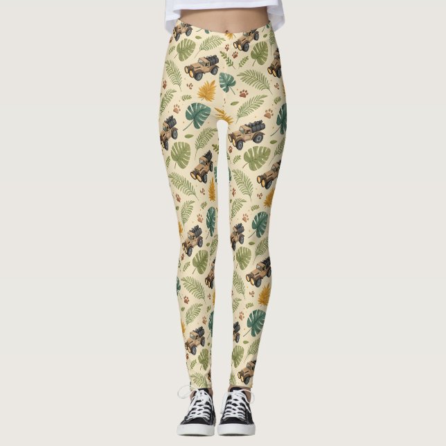 Vintage Road Trip Pattern (4) Leggings (Front)