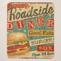 Vintage Roadside Diner metal sign. diner, retro, v