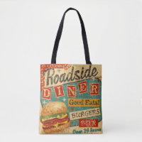 Vintage Roadside Diner metal sign. diner, retro, v