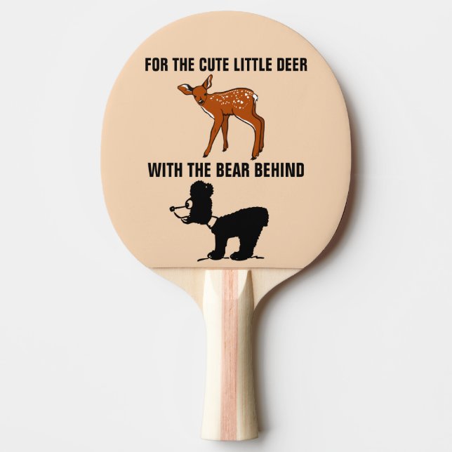 VINTAGE ROADSIDE STYLE DEER BEAR  PING PONG PADDLE (Front)