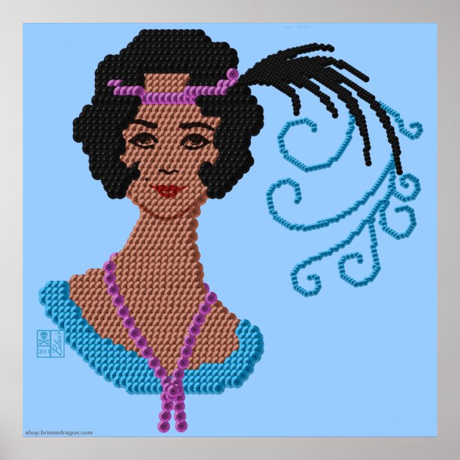 Vintage Roaring 20s Flapper Woman Cameo Poster (Front)