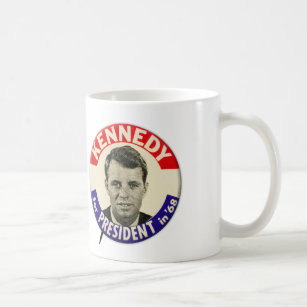 Vintage Robert Kennedy For President Pin 1968 Coffee Mug