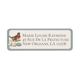 Vintage Robin Bird Egg Custom Return Address Label
