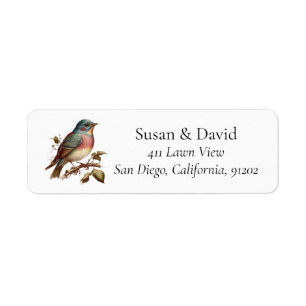 Vintage Robin Bird Personalized Address Return Address Label
