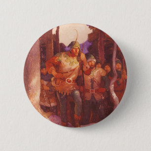 Vintage Robin Hood and His Merry Men by NC Wyeth 6 Cm Round Badge