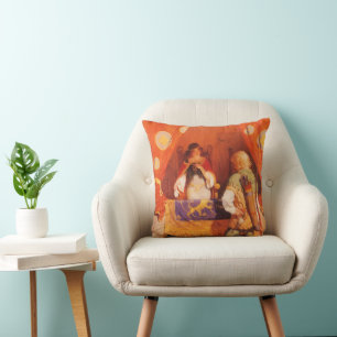 Vintage Robin Hood Meets Maid Marian by NC Wyeth Cushion