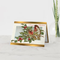 Vintage Robins And Mistletoe