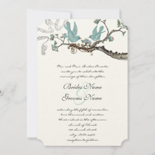 Vintage Robins Egg Blue Blue Wedding Invitation