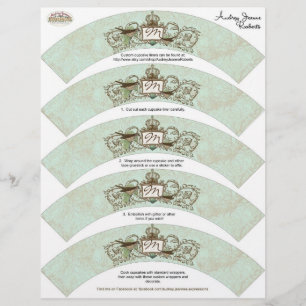 Vintage Robins Egg Blue Crown Swirl Flourish