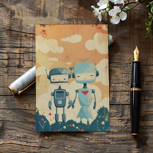 Vintage Robot Science Fiction Couple Invitation
