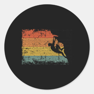 Vintage Rock Climbing Bouldering Classic Round Sticker