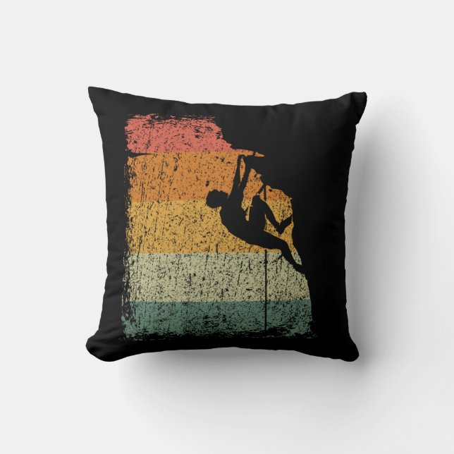 Vintage Rock Climbing Gift Cushion (Front)