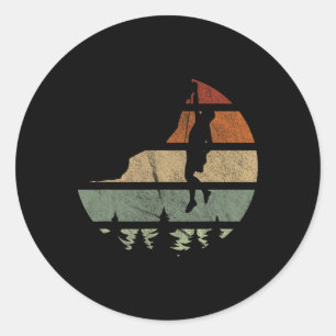 Vintage Rock Climbing Mountain Climber Gift Classic Round Sticker