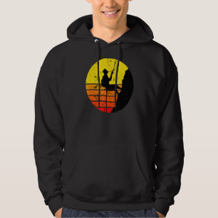 Vintage Rock Climbing Mountain Climber Retro Sunse Hoodie