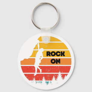 Vintage rock climbing retro bouldering key ring