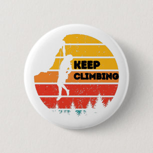 Vintage Rock Climbing Retro Climber Silhouette  6 Cm Round Badge
